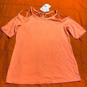 Fabletics Shirt Womens XL Orange Top Tipe Blouse